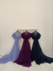 Free Size Tulle Maternity Robe Maternity Dress for Photo Shoot Baby Shower Dress Photography Dress