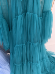 Long Sleeves Free Size Tulle Maternity Dress Maternity Robe