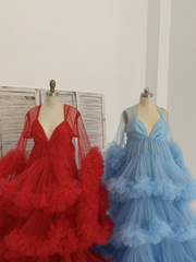 2 Pieces Tulle Maternity Dress for Photo Shoot Maternity Gown Baby Shower Dress