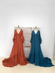 Vintage Linen Maternity Dress Boho Photography Dress