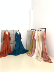 Vintage Linen Maternity Dress Boho Photography Dress