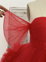 Red/Ivory/Black Off Shoulder Tulle Maternity Dress for Photo Shoot Maternity Gown Photography Dress