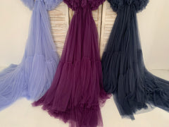Free Size Tulle Maternity Robe Maternity Dress for Photo Shoot Baby Shower Dress Photography Dress