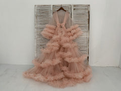 Free Size Tulle Maternity Dress Maternity Robe Photography Dress