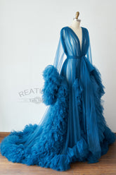 Dark Blue Tulle Maternity Gown Tulle Dress for Maternity Photography Photo Shoot