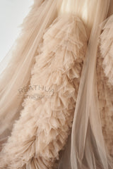 Tan Tulle Maternity Gown Tulle Dress for Maternity Photography Photo Shoot