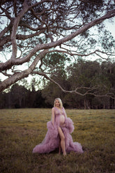 Mauve Tulle Maternity Gown Photography Photo Shoot
