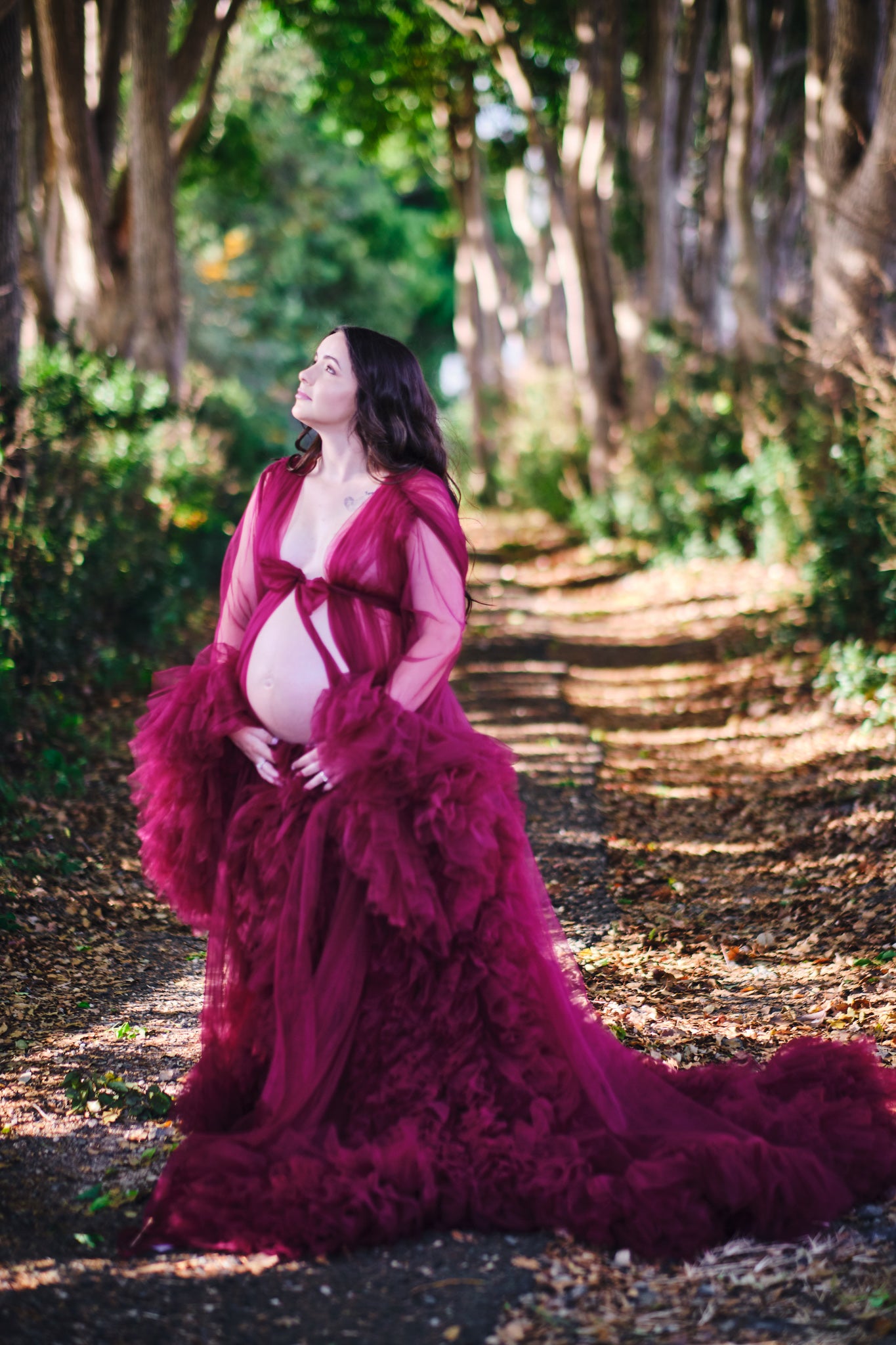 Berry Tulle Maternity Gown Tulle Dress for Maternity Photography Photo Shoot