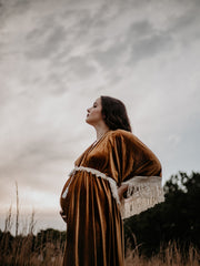 Vintage Velvet Lace Maxi Dress Maternity Dress for Photo Shoot