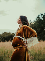 Vintage Velvet Lace Maxi Dress Maternity Dress for Photo Shoot
