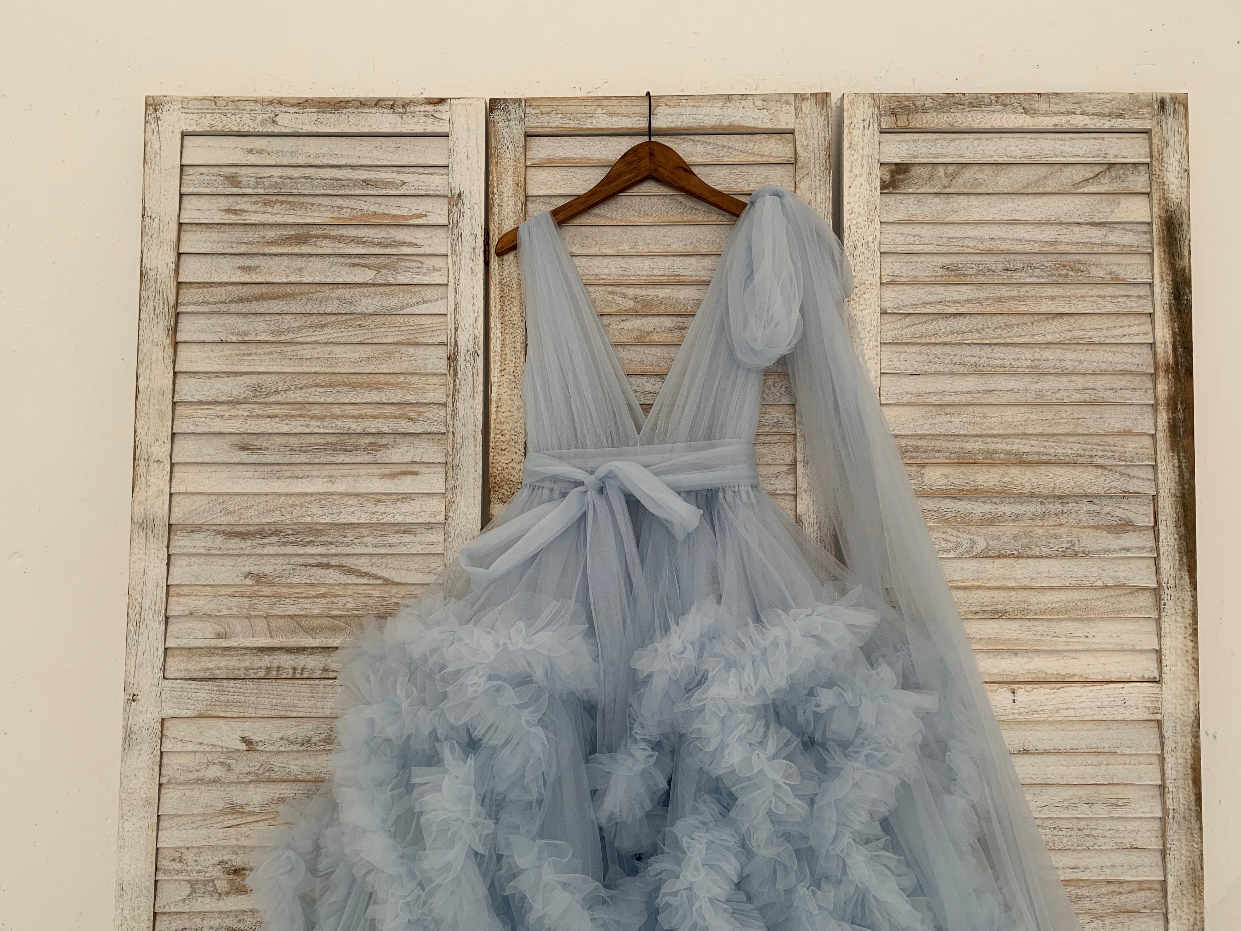 Dusty Mauve Big Bow Tulle Maternity Dress for Photo Shoot Maternity Go – reathua