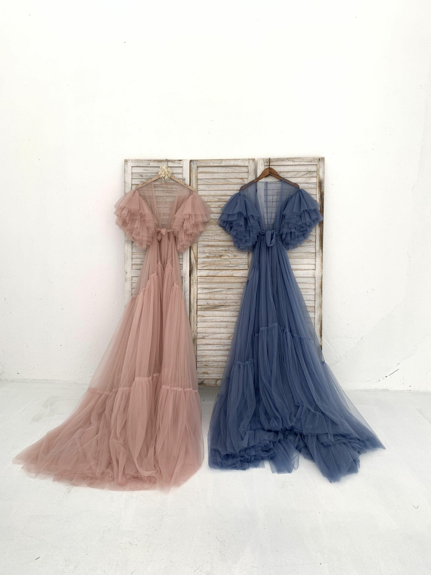 Free Size Tulle Maternity Robe for Photo Shoot Maternity Dress Baby Shower Dress Photography Dress