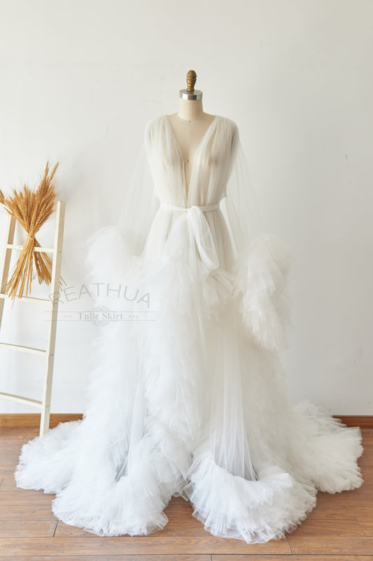 Ivory Tulle Maternity Gown Tulle Dress for Maternity Photography Photo Shoot