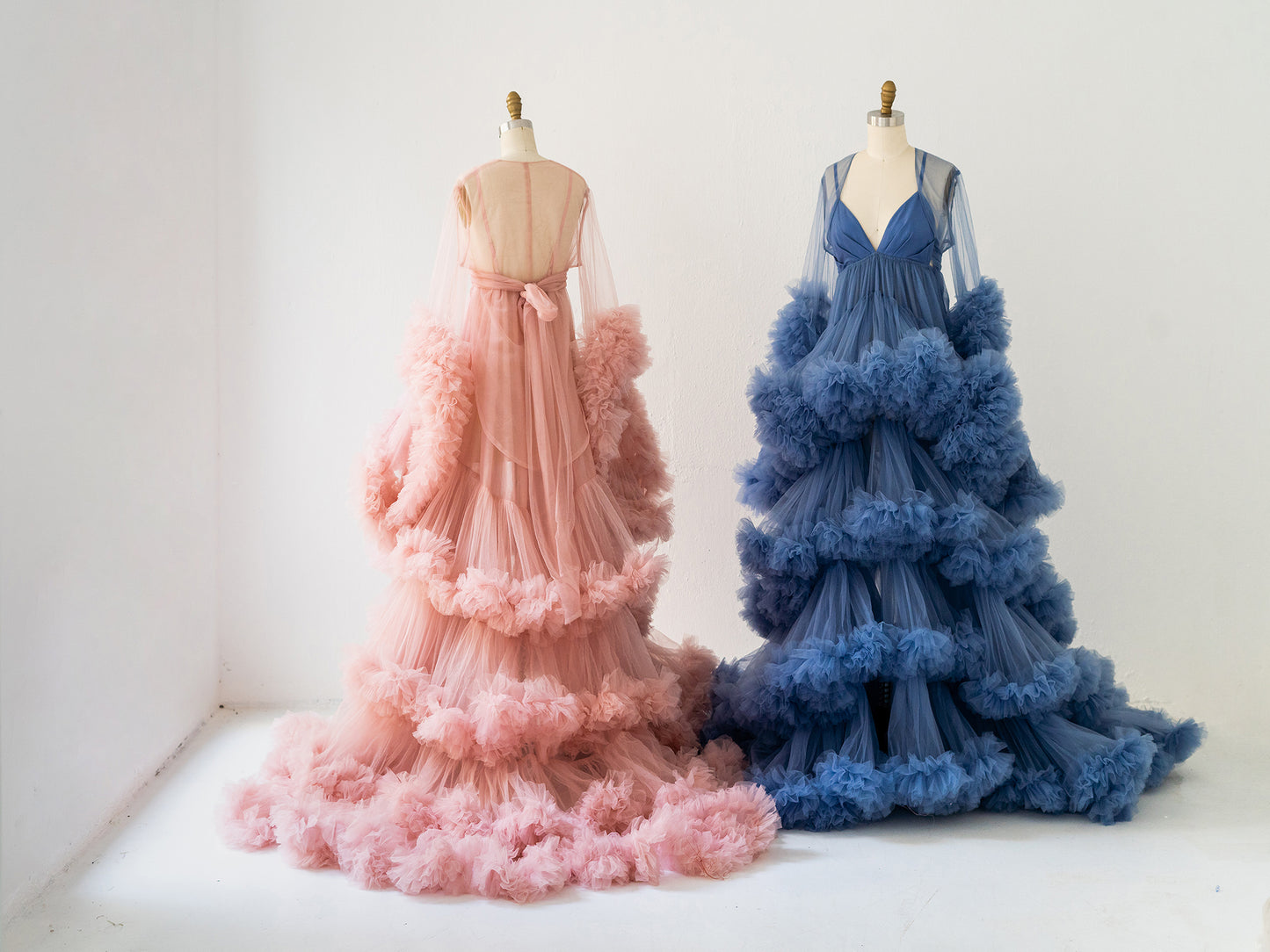 2 PC Tulle Maternity Dress with Jacket Maternity Gown for Photo Shoot Baby Shower Dress