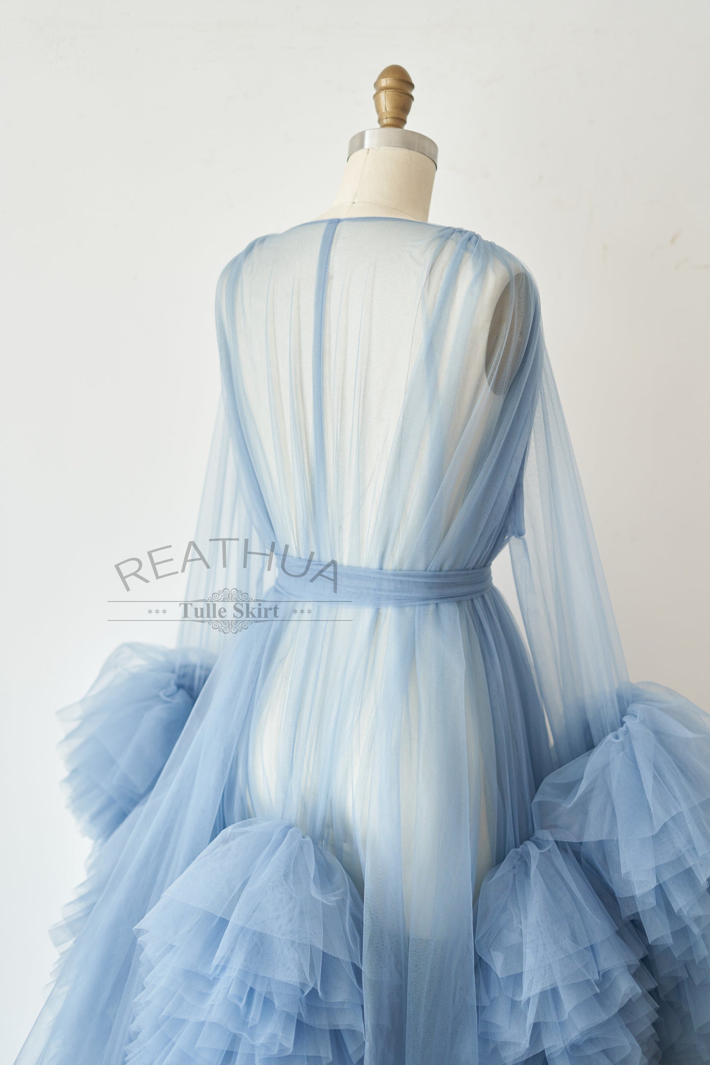 Dusty Blue Tulle Maternity Gown Tulle Dress for Maternity Photography Photo Shoot