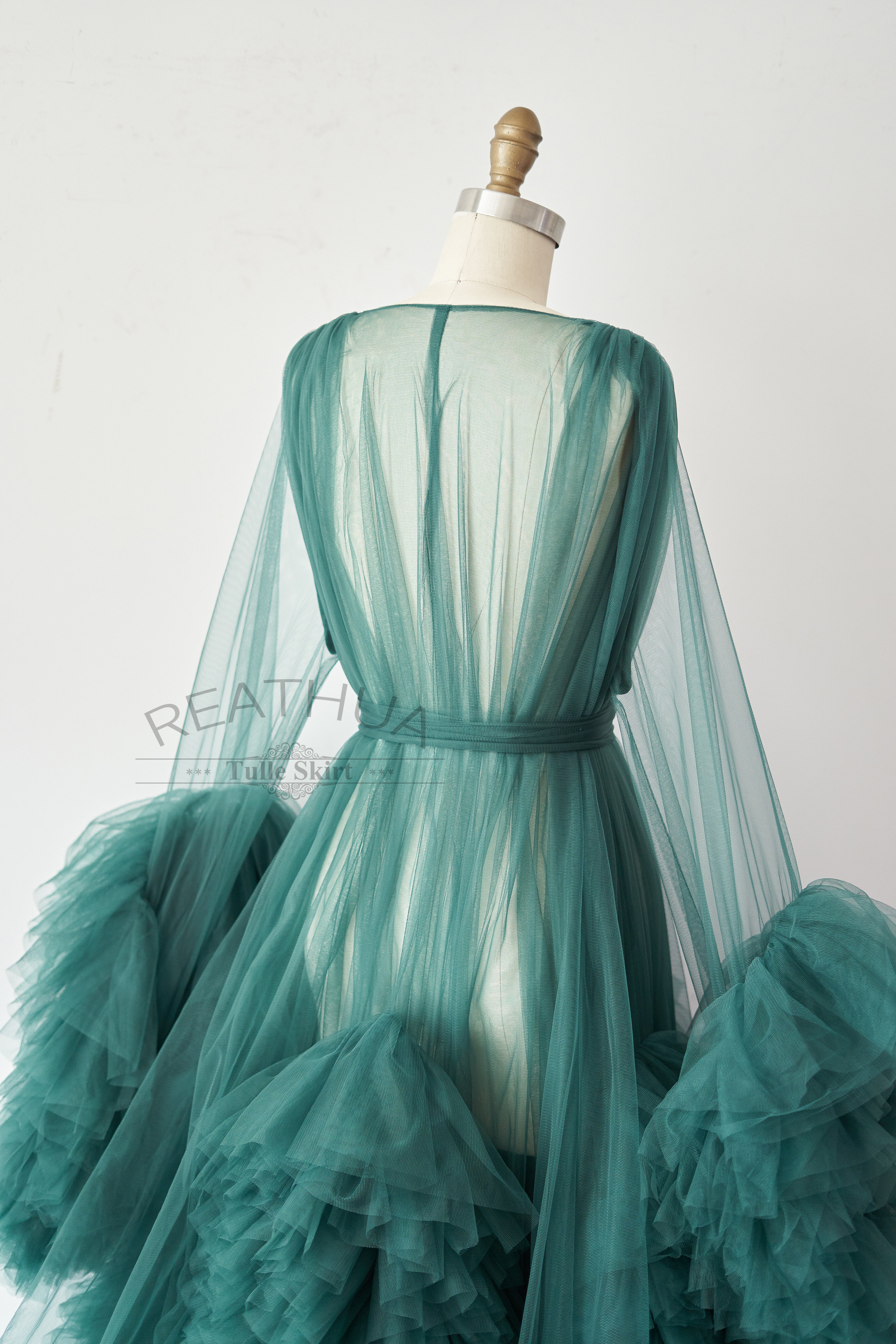 Green Tulle Maternity Gown Tulle Dress for Maternity Photography Photo reathua Green Tulle Maternity Gown Tulle Dress for Maternity Photography Photo reathua